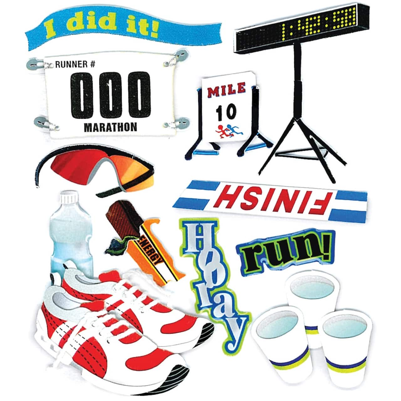 Jolee&#x27;s Boutique Dimensional Stickers-Marathon Runner